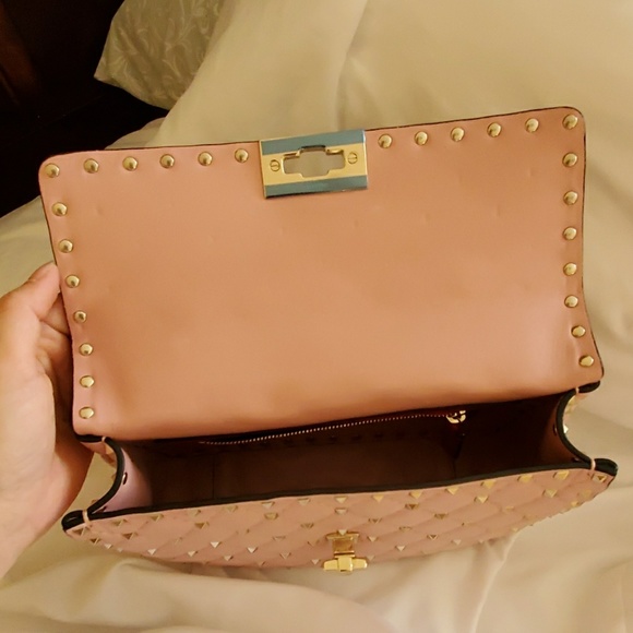 Spike bag Valentino pink lambskin - Picture 5 of 8